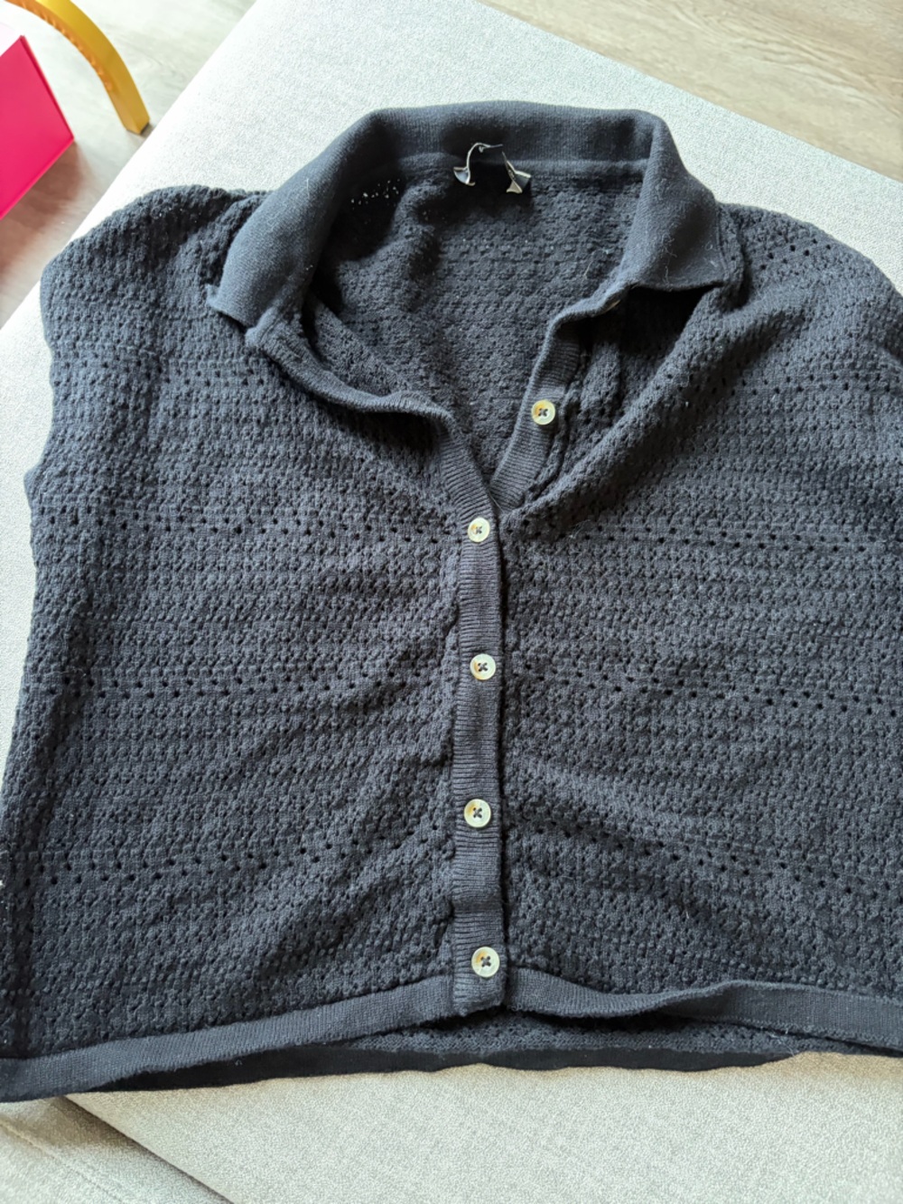 Black bathing suit button up